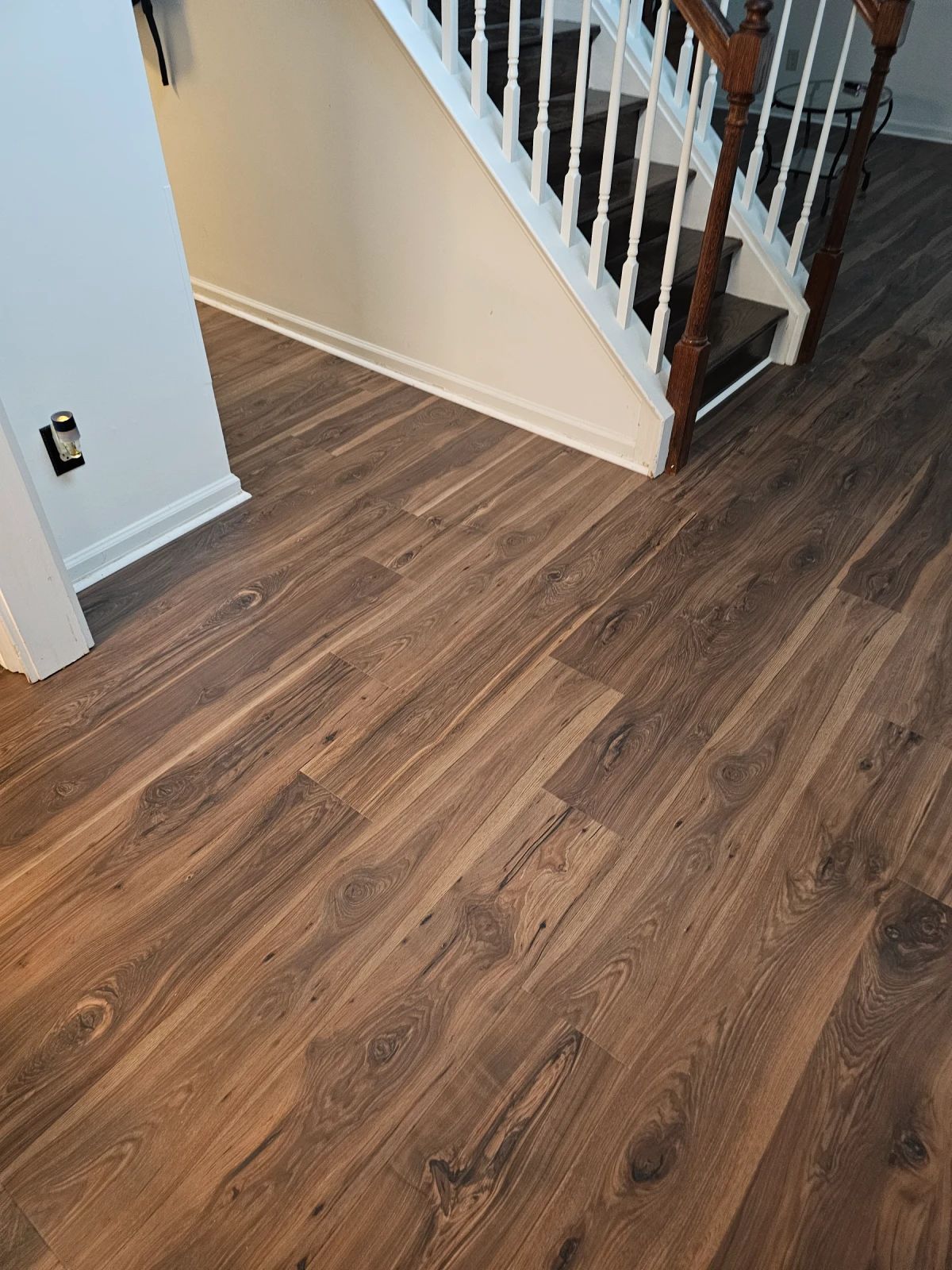 Engineered wood floor installed